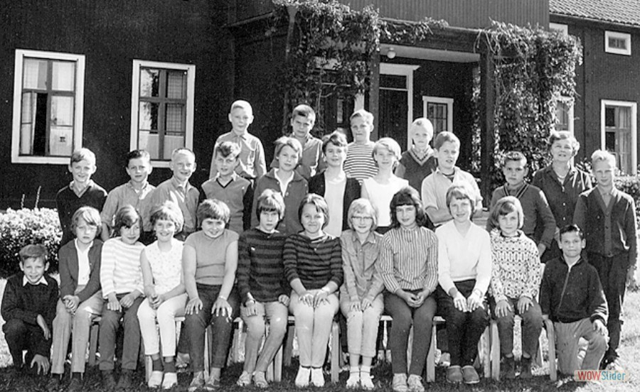 Kyrkskolan Västland åk 5-6 läsåret 1964-65 lärare Magit Olsson skänkt av Börje Wennberg