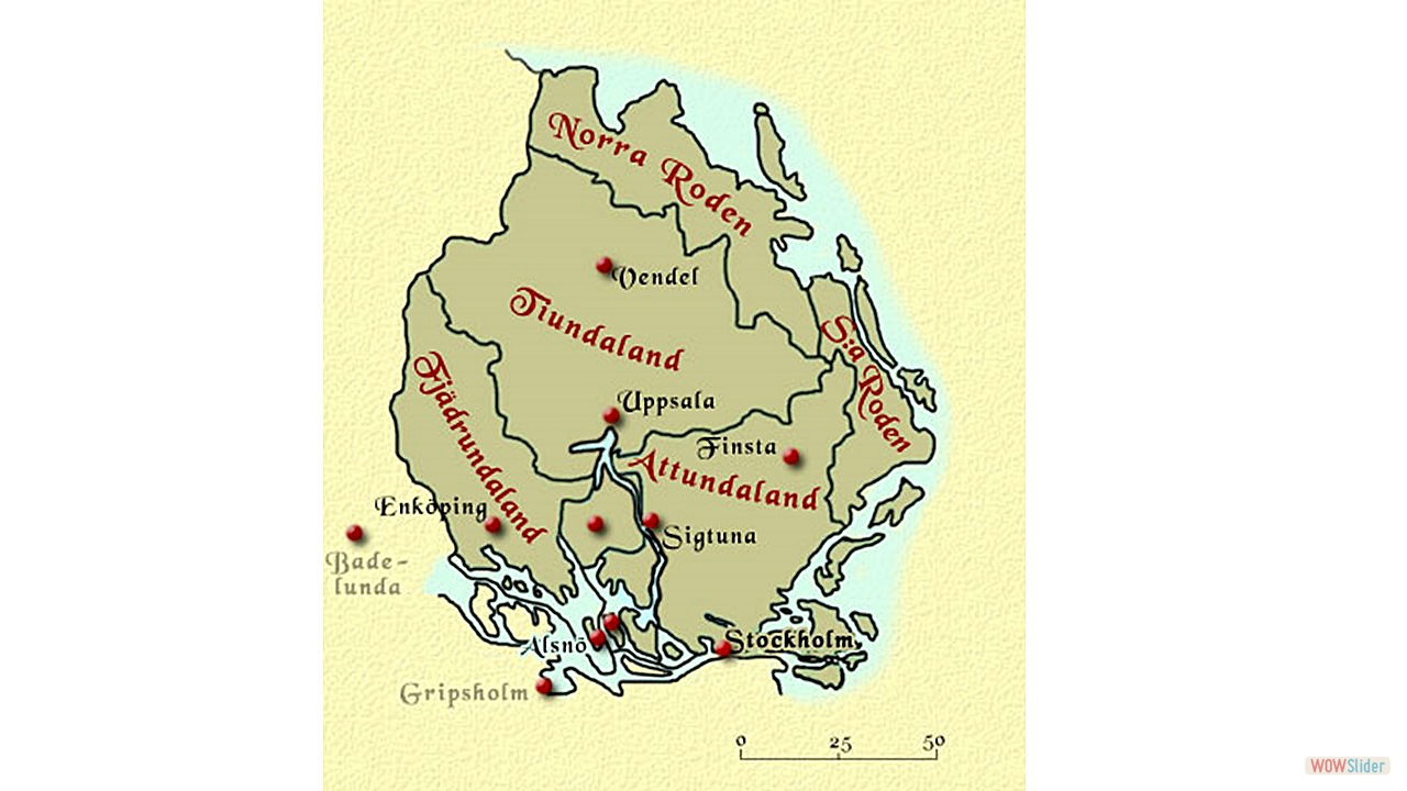 21. Uppland på medeltiden var uppdelad i tre folkland och kustenremsan Roden. Västland ingick i Norra Roden där i princip varje by skulle ha ett båtmanstorp. Sandby hade två båtsmän i varsitt torp.