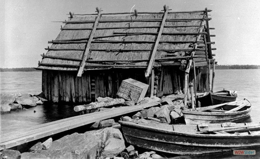 34 Timrad sjöbod i Snatrabodarna år 1900