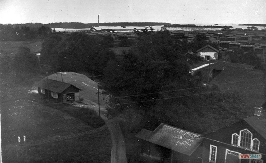 57 Utsikt från Klockstapeln torn vid ombyggnad, 1929