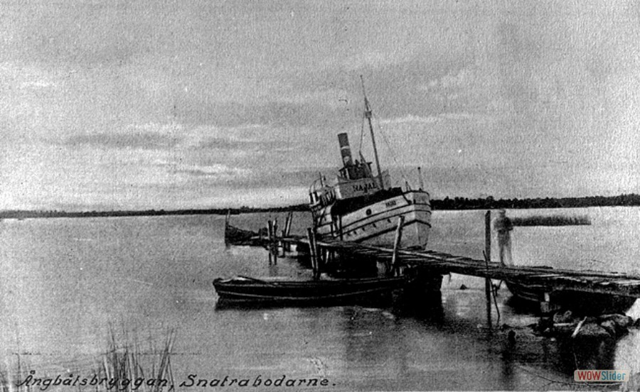 65 Båten Najad, levererade varor från Gävle till butiker kring Karlholm, Skärplinge och Lövsta, 1920