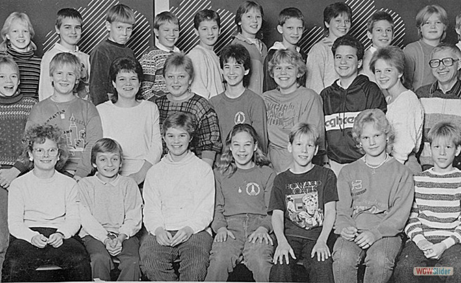 1985-86 Björkängsskolan klass 6 lärare Roland Dahlberg