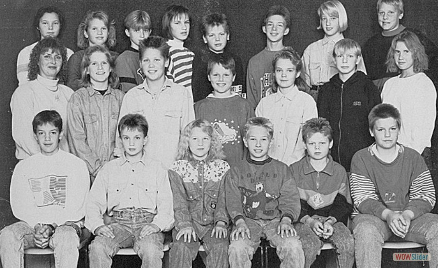 1990-91 Björkängsskolan klass 6 lärare Agneta Olsson