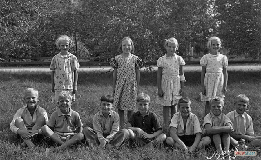 1939 klass 4 lärare Linnea Wiberg