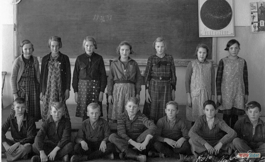 1937 Karlholms skola klass 6 lärare Linnea Wiberg