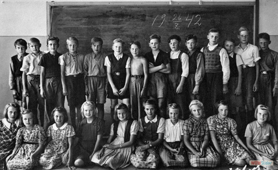1942 Karlholms skola klass 5 lärare Linnea Wiberg