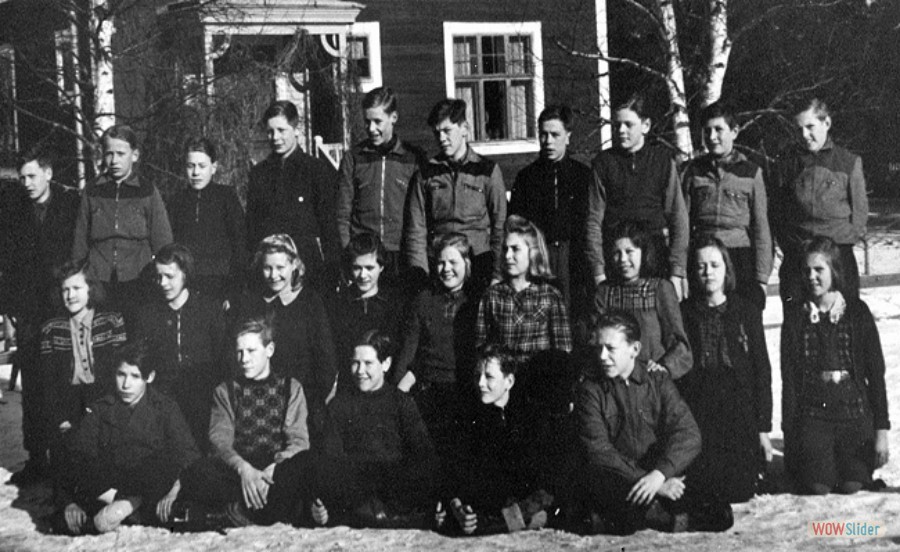 1944 Karlholms skola klass 7 lärare Linnea Wiberg