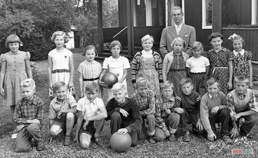 1955-56 Kyrkskolan Västland lärare Uno Hassö
