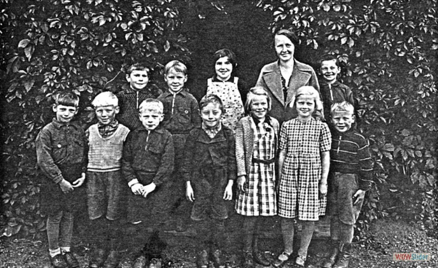 1938 Sandby småskola klass 1-2 lärare Elsa Egerbäck