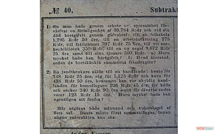 25 Räknetavla, exempel