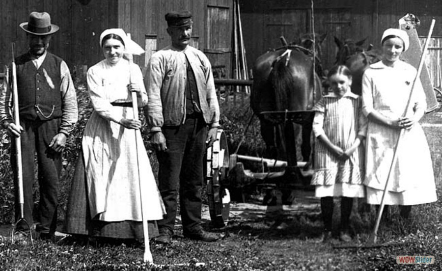 200 Slåtter, Per Johan Larsson, Adina Lundqvist, Adolf Belin, Sigrid Belin och Linnéa Belin, 1915