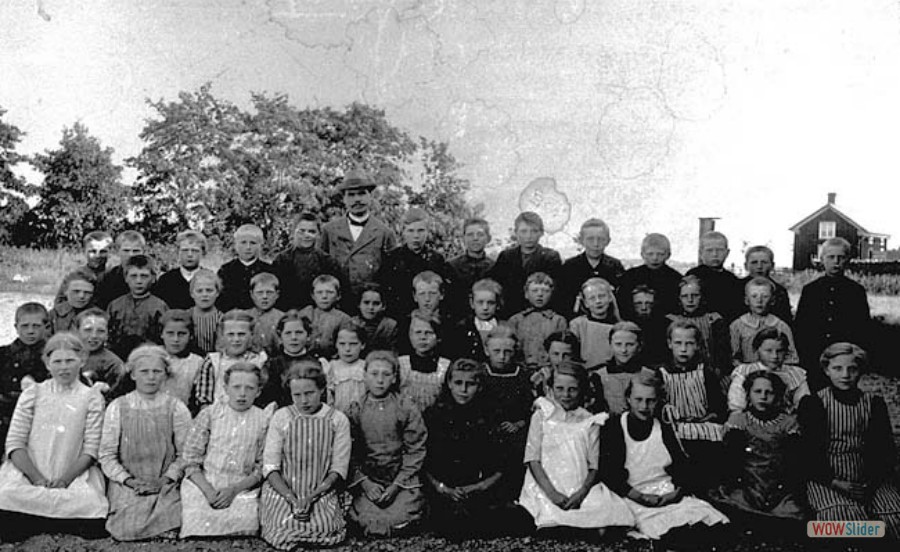 203 Skolkort Sandby folkskola lärare Sigfrid Öhman, 1918